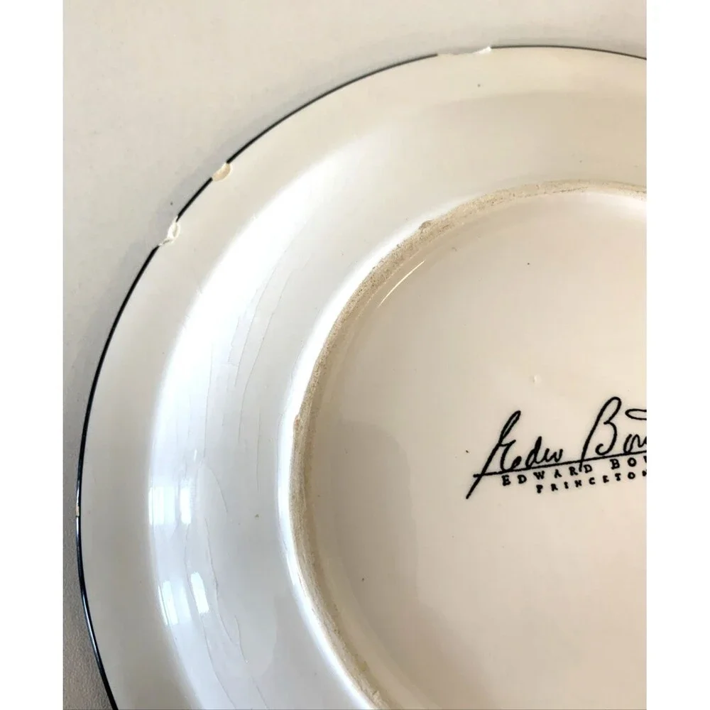 Edward Boutross Hand Painted Signed Polka Dot Salad/Dessert Plate Ceramic 90s